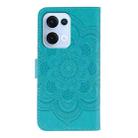 For OPPO Reno13 Sun Mandala Embossing Pattern Phone Leather Case(Blue) - 3
