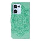 For OPPO Reno13 Sun Mandala Embossing Pattern Phone Leather Case(Green) - 3