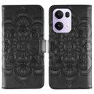 For OPPO Reno13 Pro Sun Mandala Embossing Pattern Phone Leather Case(Black) - 1