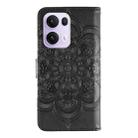 For OPPO Reno13 Pro Sun Mandala Embossing Pattern Phone Leather Case(Black) - 3