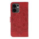 For OPPO Reno13 F Sun Mandala Embossing Pattern Phone Leather Case(Red) - 3