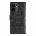 For OPPO Reno13 F Sun Mandala Embossing Pattern Phone Leather Case(Black) - 3