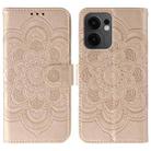 For OPPO Reno13 F Sun Mandala Embossing Pattern Phone Leather Case(Rose Gold) - 1