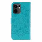 For OPPO Reno13 F Sun Mandala Embossing Pattern Phone Leather Case(Blue) - 3