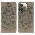 For OPPO A5 Pro 5G Global Sun Mandala Embossing Pattern Phone Leather Case(Grey) - 1