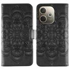 For OPPO A5 Pro 5G Global Sun Mandala Embossing Pattern Phone Leather Case(Black) - 1