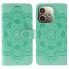 For OPPO A5 Pro 5G Global Sun Mandala Embossing Pattern Phone Leather Case(Green) - 1