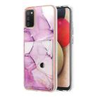 For Samsung Galaxy A02s EU Version Marble Pattern IMD Card Slot Phone Case(Pink Purple Gold) - 1