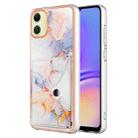 For Samsung Galaxy A05 Marble Pattern IMD Card Slot Phone Case(Galaxy Marble White) - 1