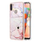 For Samsung Galaxy A11 / M11 Marble Pattern IMD Card Slot Phone Case(Rose Gold) - 1