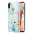 For Samsung Galaxy A11 / M11 Marble Pattern IMD Card Slot Phone Case(Green) - 1