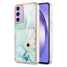 For Samsung Galaxy A15 5G Marble Pattern IMD Card Slot Phone Case(Green) - 1