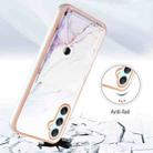 For Samsung Galaxy A24 Marble Pattern IMD Card Slot Phone Case(White Purple) - 2