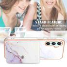 For Samsung Galaxy A24 Marble Pattern IMD Card Slot Phone Case(White Purple) - 5