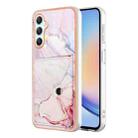 For Samsung Galaxy A25 5G Marble Pattern IMD Card Slot Phone Case(Rose Gold) - 1