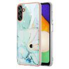 For Samsung Galaxy A35 Marble Pattern IMD Card Slot Phone Case(Green) - 1