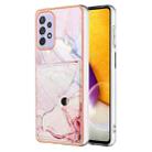 For Samsung Galaxy A52 5G / 4G Marble Pattern IMD Card Slot Phone Case(Rose Gold) - 1