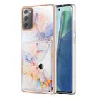 For Samsung Galaxy Note20 Marble Pattern IMD Card Slot Phone Case(Galaxy Marble White) - 1
