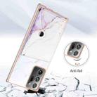 For Samsung Galaxy Note20 Ultra Marble Pattern IMD Card Slot Phone Case(White Purple) - 2