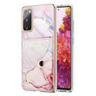 For Samsung Galaxy S20 FE 5G Marble Pattern IMD Card Slot Phone Case(Rose Gold) - 1