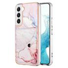 For Samsung Galaxy S22 5G Marble Pattern IMD Card Slot Phone Case(Rose Gold) - 1