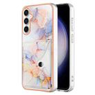 For Samsung Galaxy S23 FE 5G Marble Pattern IMD Card Slot Phone Case(Galaxy Marble White) - 1