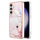 For Samsung Galaxy S23 FE 5G Marble Pattern IMD Card Slot Phone Case(Rose Gold) - 1