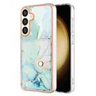 For Samsung Galaxy S24+ 5G Marble Pattern IMD Card Slot Phone Case(Green) - 1