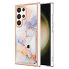 For Samsung Galaxy S24 Ultra 5G Marble Pattern IMD Card Slot Phone Case(Galaxy Marble White) - 1