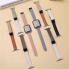 For Apple Watch Series 8 41mm Slim Magnetic Buckle Genuine Leather Watch Band(Plain Apricot) - 6