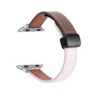 For Apple Watch SE 2022 40mm Slim Magnetic Buckle Genuine Leather Watch Band(Plain Beige Coffee) - 1