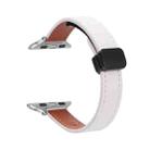 For Apple Watch 42mm Slim Magnetic Buckle Genuine Leather Watch Band(Plain Beige) - 1