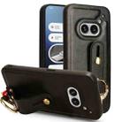 For Nothing Phone 2a Wristband Leather Back Phone Case(Black) - 1