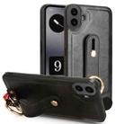 For Nothing CMF Phone 1 Wristband Leather Back Phone Case(Black) - 1