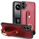 For Nothing CMF Phone 1 Wristband Leather Back Phone Case(Red) - 1