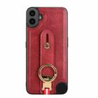 For Nothing CMF Phone 1 Wristband Leather Back Phone Case(Red) - 3