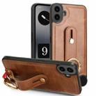 For Nothing CMF Phone 1 Wristband Leather Back Phone Case(Brown) - 1