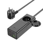 hoco NS5 PD100W 2Type-C+2USB Ports with 1 Socket Desktop Charger, Cable Length: 1.5m, EU Plug(Black) - 1