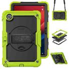 For Lenovo Tab M11 /Xiaoxin Pad 2024 Silicone Hybrid PC Tablet Case with Shoulder Strap(Yellow Green Black) - 1
