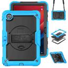 For Lenovo Tab M11 /Xiaoxin Pad 2024 Silicone Hybrid PC Tablet Case with Shoulder Strap(Light Blue Black) - 1