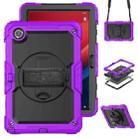 For Lenovo Tab M11 /Xiaoxin Pad 2024 Silicone Hybrid PC Tablet Case with Shoulder Strap(Purple) - 1