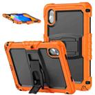 For Lenovo Xiaoxin Pad 11 2025 / 2024 Silicone Hydric PC Tablet Case with Shoulder Strap & Holder(Orange) - 1