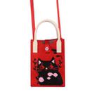 Cat Knitted Mini Crossbody Phone Bag For 6.9 inch and Below Phones(Red) - 4