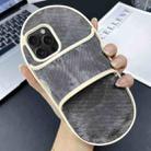 For iPhone 15 Pro Max Creative Denim Slipper Design TPU Phone Case(Black) - 1