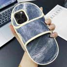 For iPhone 15 Pro Creative Denim Slipper Design TPU Phone Case(Grey Blue) - 1