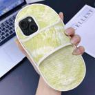 For iPhone 15 Creative Denim Slipper Design TPU Phone Case(Yellow Green) - 1