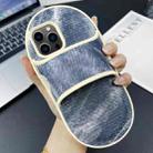 For iPhone 13 Pro Creative Denim Slipper Design TPU Phone Case(Grey Blue) - 1