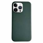 For iPhone 15 Pro Max Pure Color Leather Magsafe Magnetic Phone Case(Dark Green) - 1