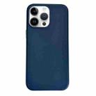 For iPhone 15 Pro Pure Color Leather Magsafe Magnetic Phone Case(Dark Blue) - 1