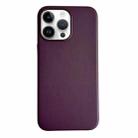 For iPhone 15 Pro Pure Color Leather Magsafe Magnetic Phone Case(Purple) - 1